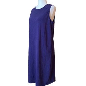J Jill Women's dark blue sleeveless jersey knit dress, Sz M